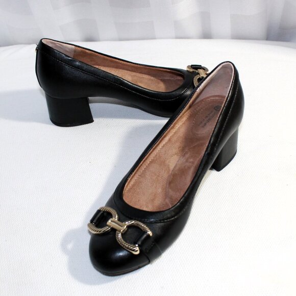 Giani Bernini GB Ameriee Memory Foam Block Heel Dress Pumps Black, Size 7 - Picture 2 of 9